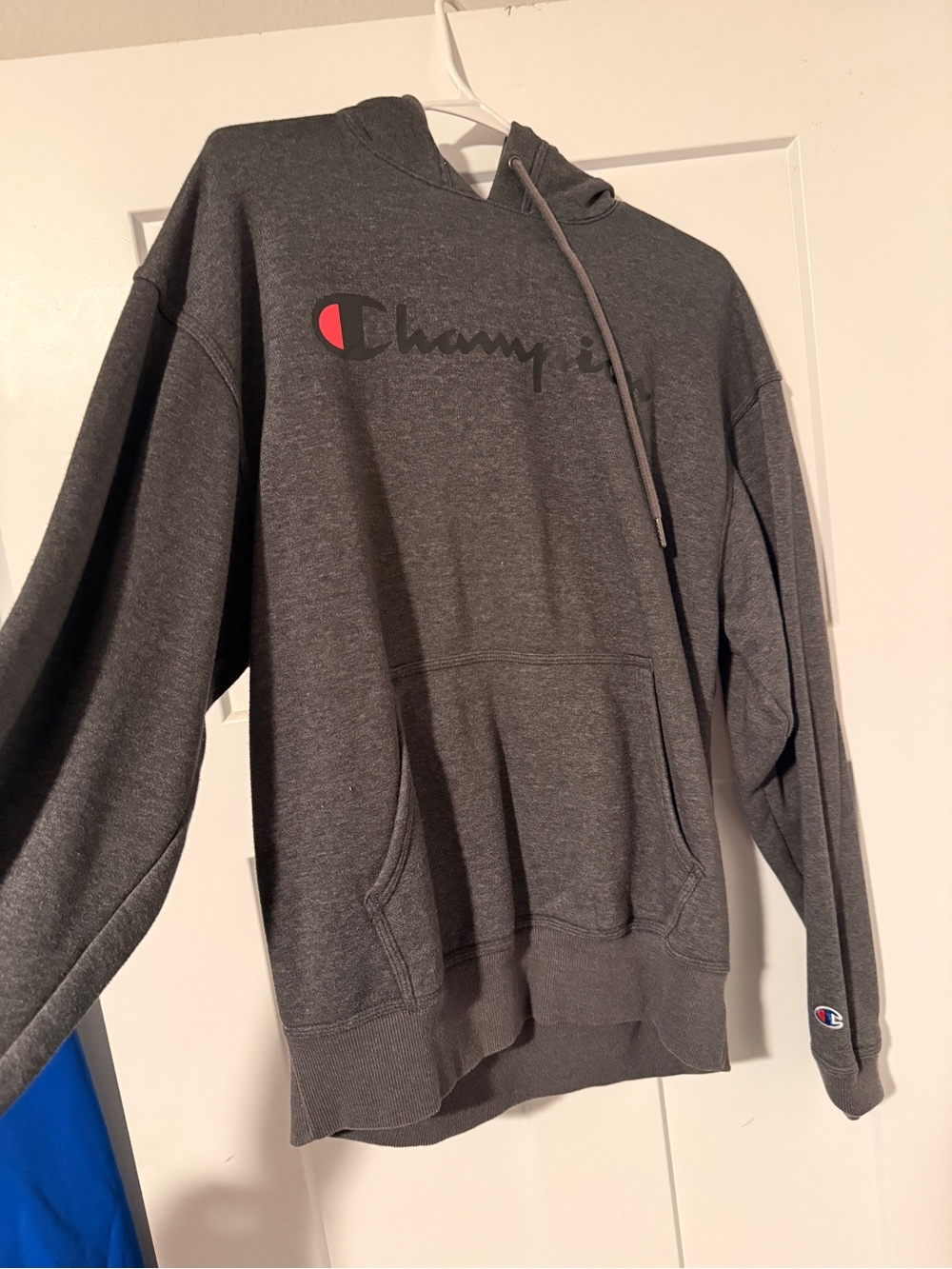 Champion Charcoal Gray Pullover Hoodie with Logo
